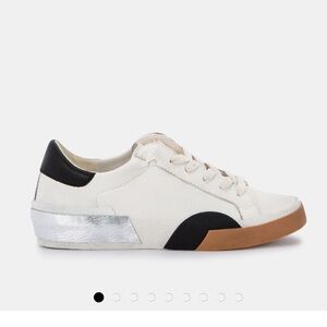 Dolce Vita Women's White Black Silver Zina Sneakers